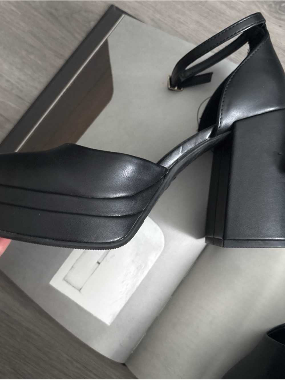 wild fable Black Platform Ankle-Strap Block Heels - Picture 2 of 3